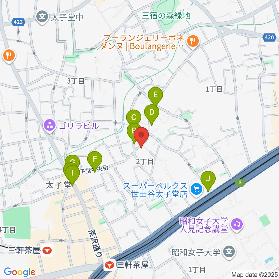 三軒茶屋グレープフルーツムーン周辺のカフェ一覧地図
