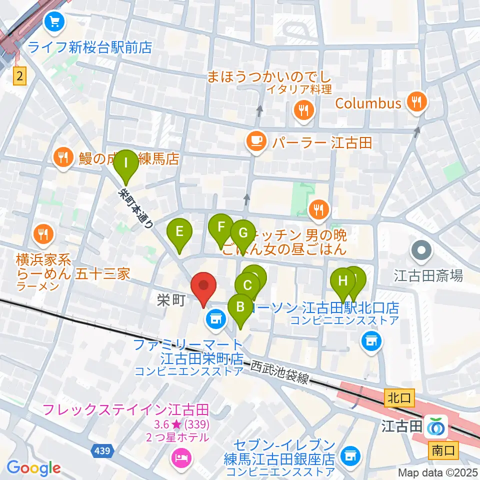 江古田フライングティーポット周辺のカフェ一覧地図