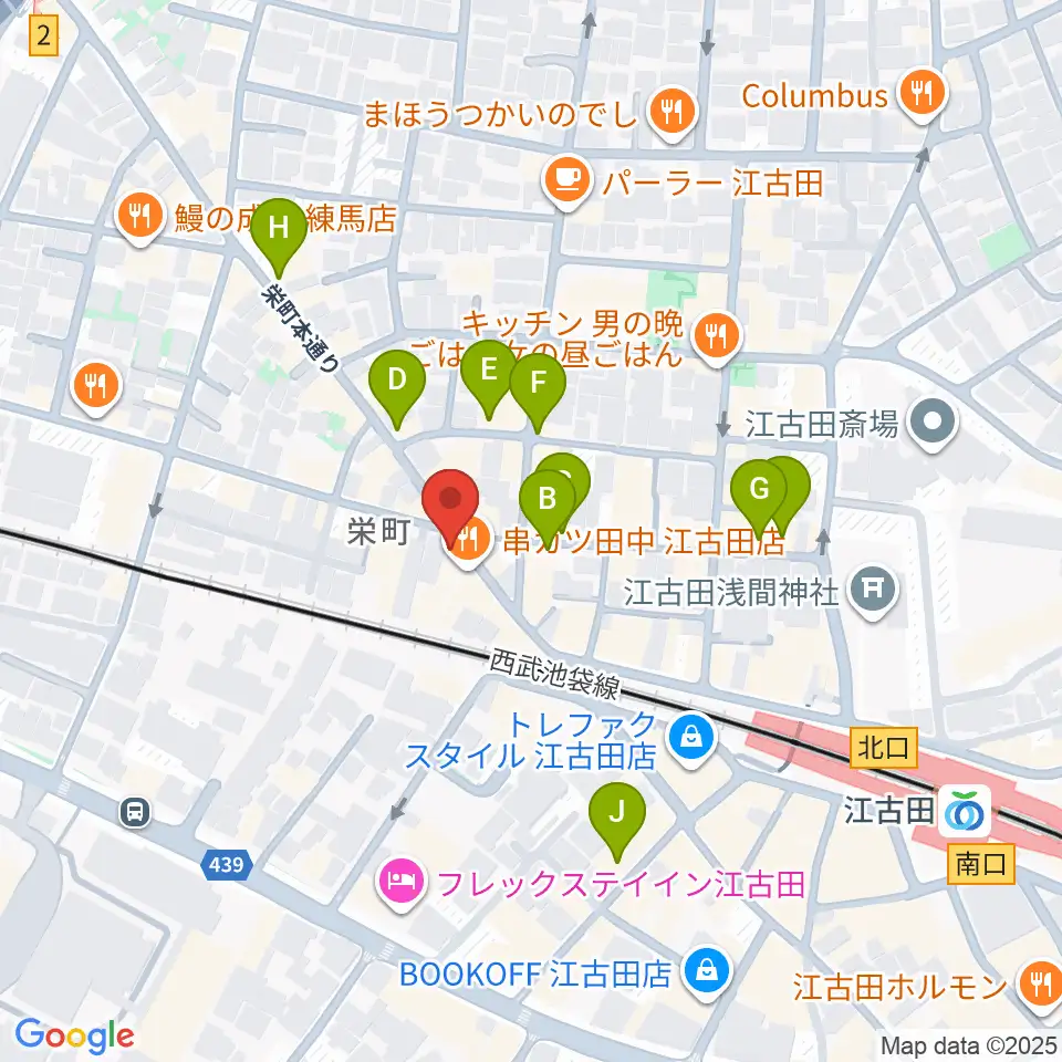 江古田フライングティーポット周辺のカフェ一覧地図
