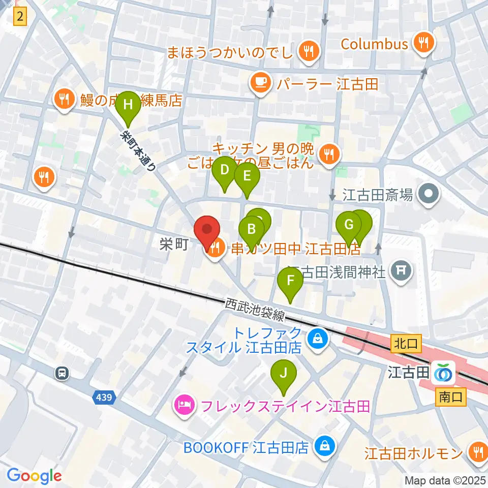 江古田フライングティーポット周辺のカフェ一覧地図