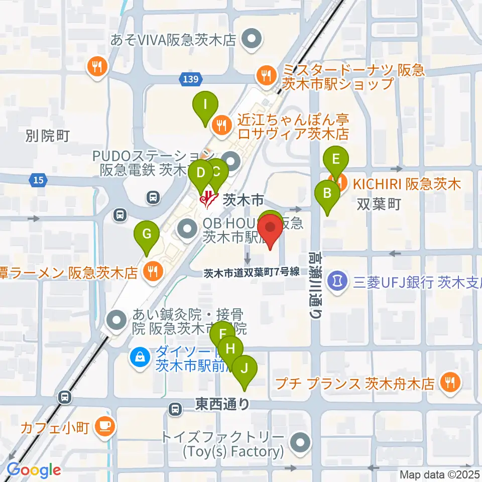 D-studio周辺のカフェ一覧地図