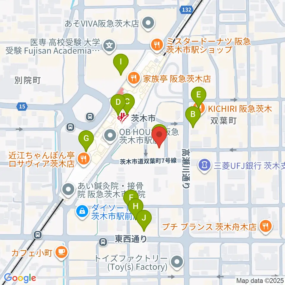D-studio周辺のカフェ一覧地図