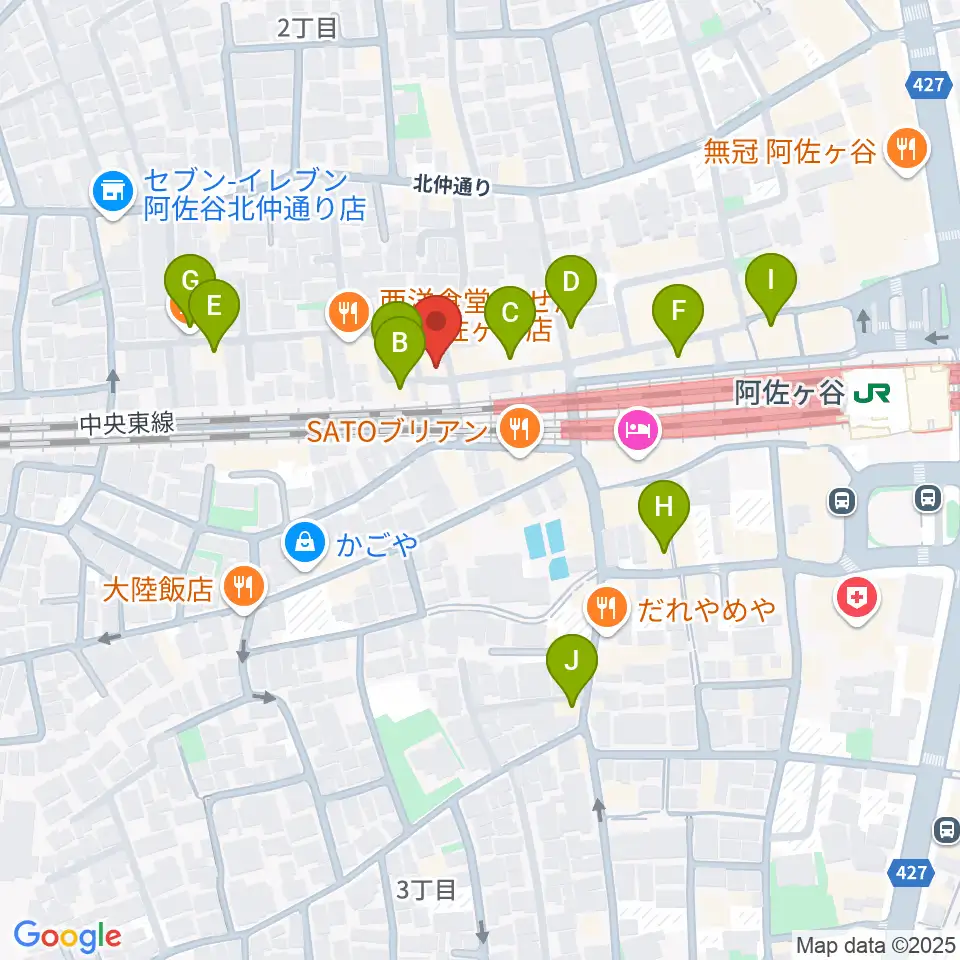 阿佐ヶ谷JAMBJAMB周辺のカフェ一覧地図
