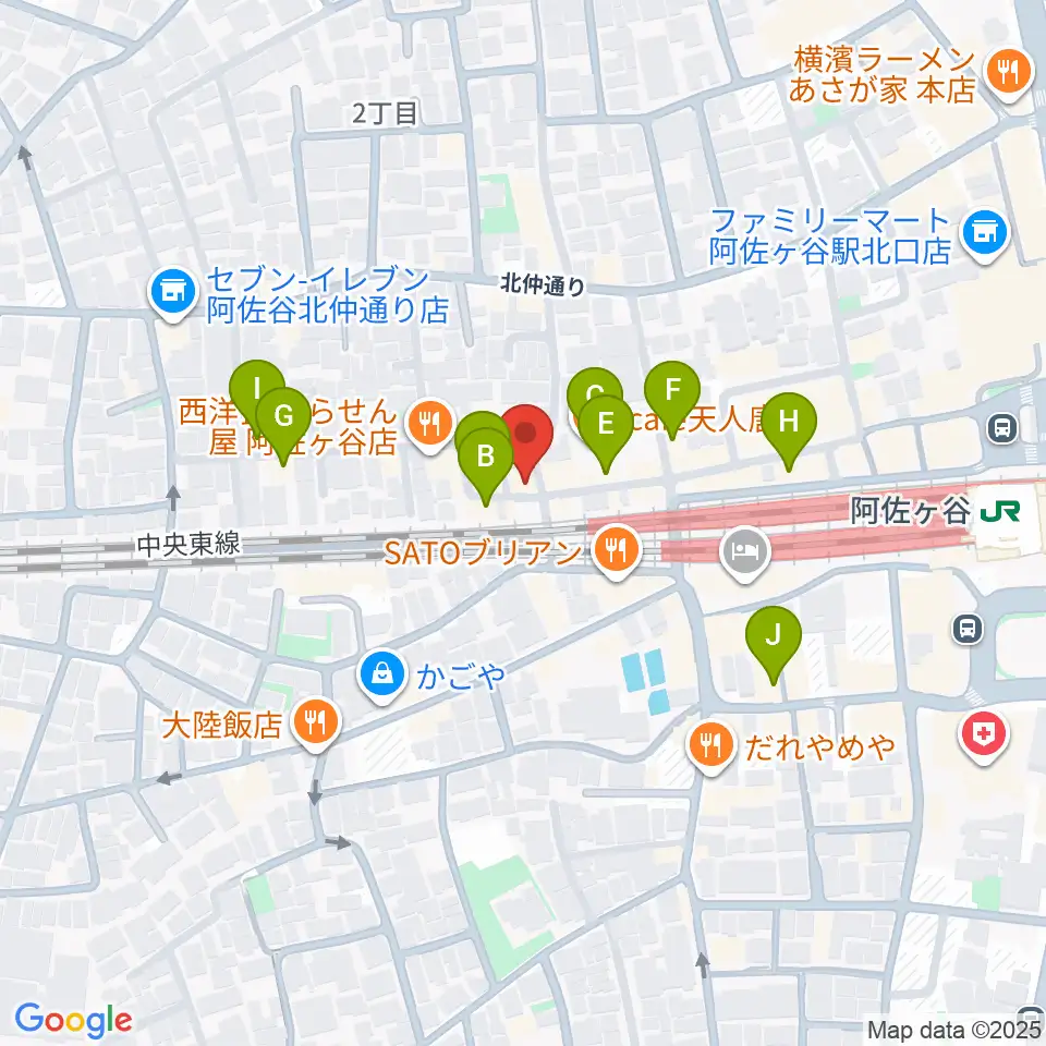 阿佐ヶ谷JAMBJAMB周辺のカフェ一覧地図