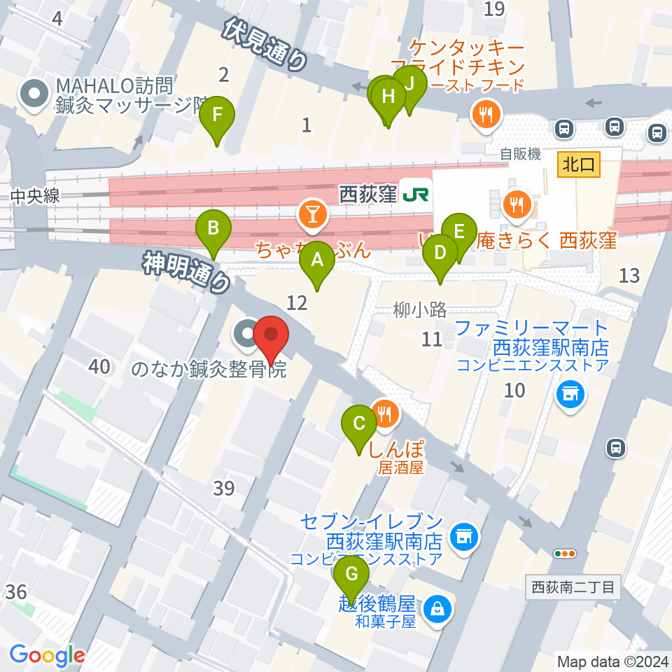 西荻窪クラップ・クラップ周辺のカフェ一覧地図