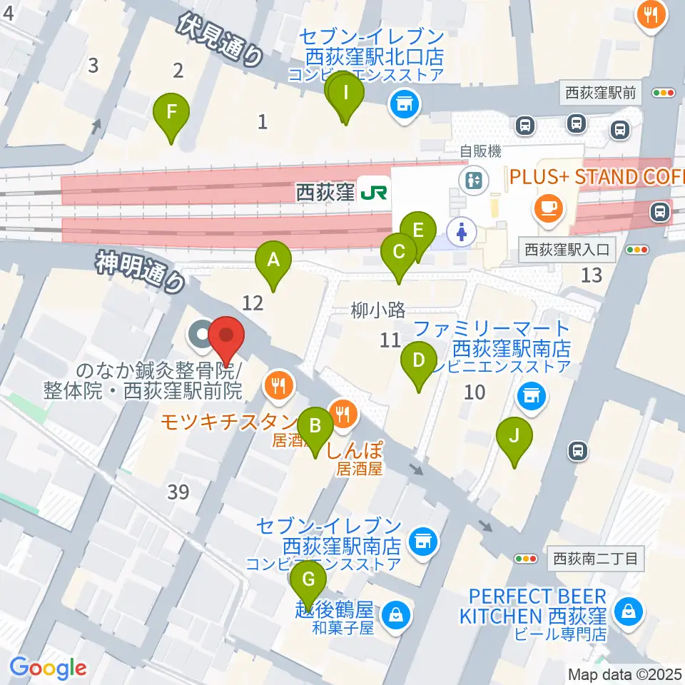 西荻窪クラップ・クラップ周辺のカフェ一覧地図