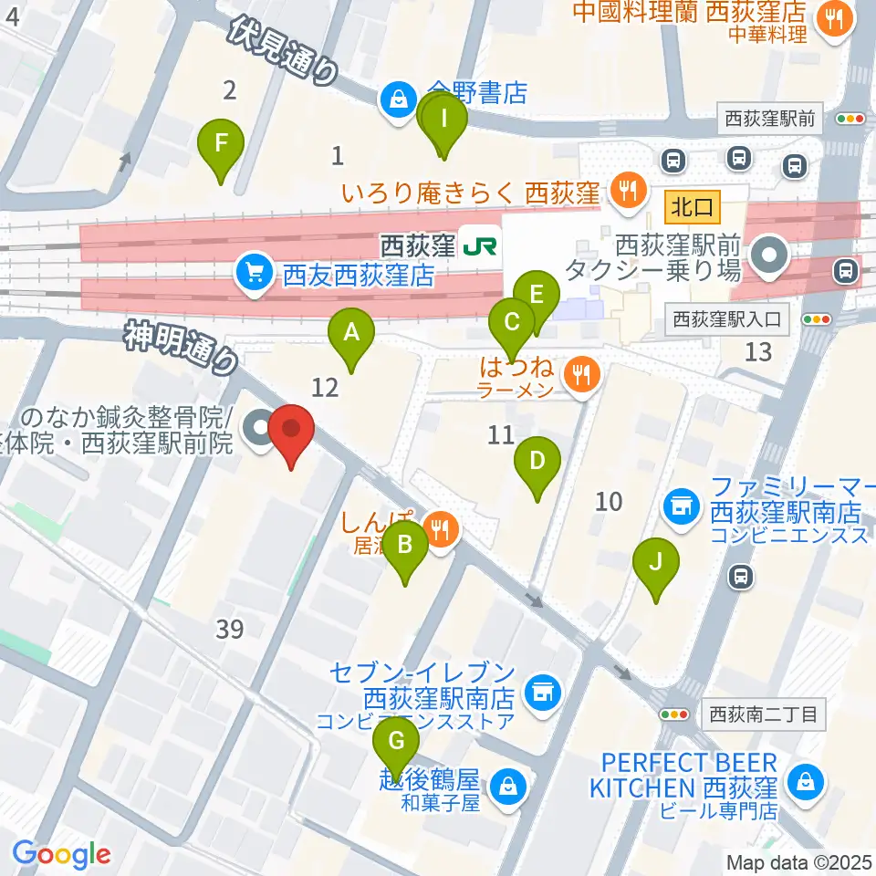 西荻窪クラップ・クラップ周辺のカフェ一覧地図