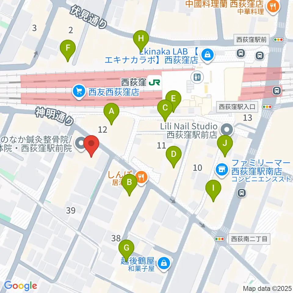 西荻窪クラップ・クラップ周辺のカフェ一覧地図