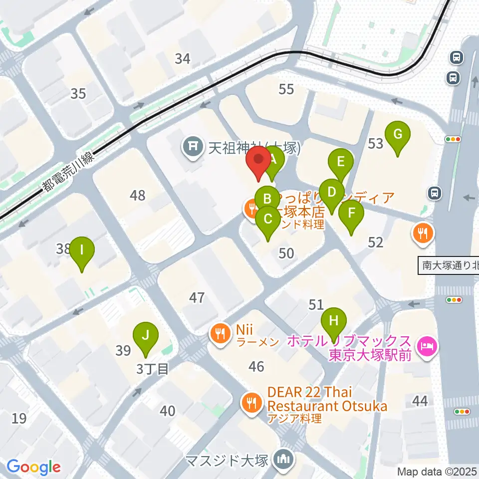 大塚Deepa周辺のカフェ一覧地図