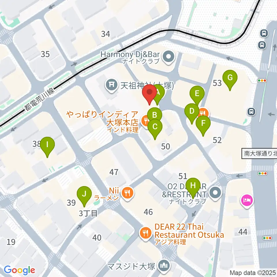 大塚Deepa周辺のカフェ一覧地図