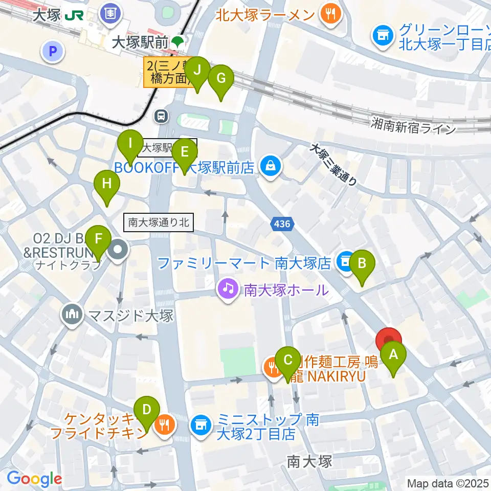 大塚ドンファン周辺のカフェ一覧地図