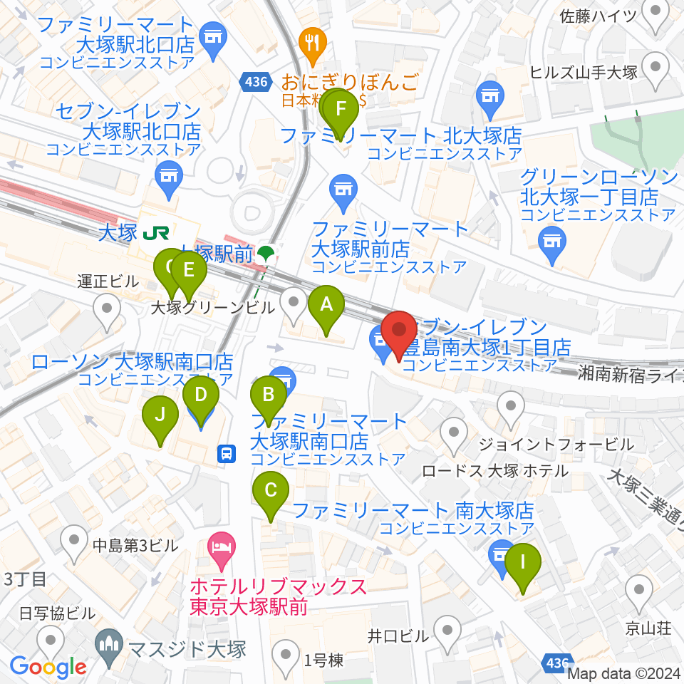 大塚シスイドゥー周辺のカフェ一覧地図