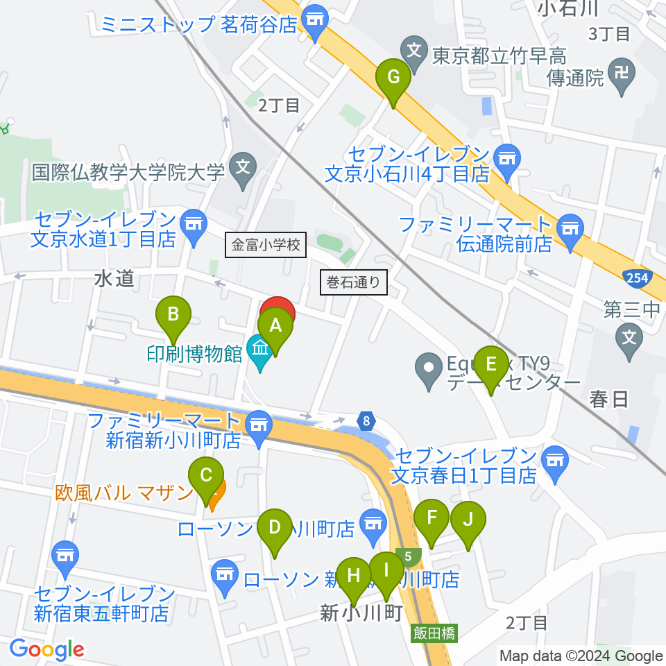 トッパンホール周辺のカフェ一覧地図