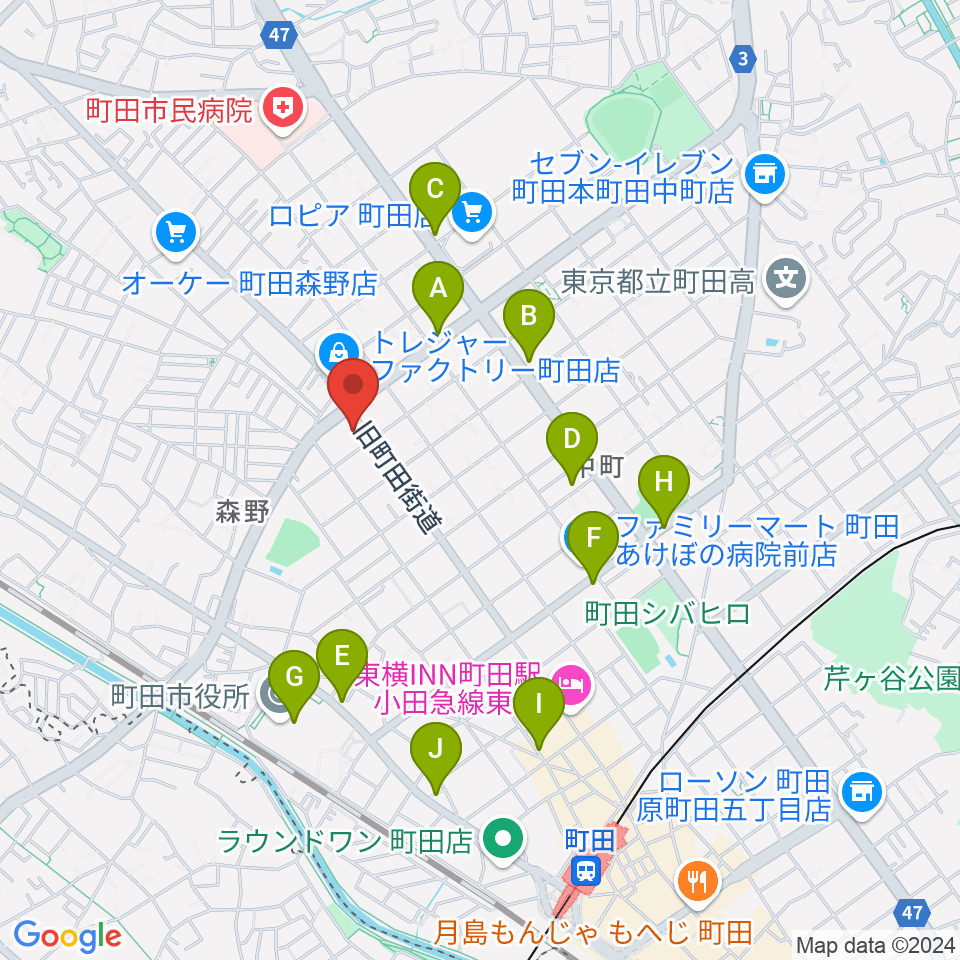 町田SDR周辺のカフェ一覧地図