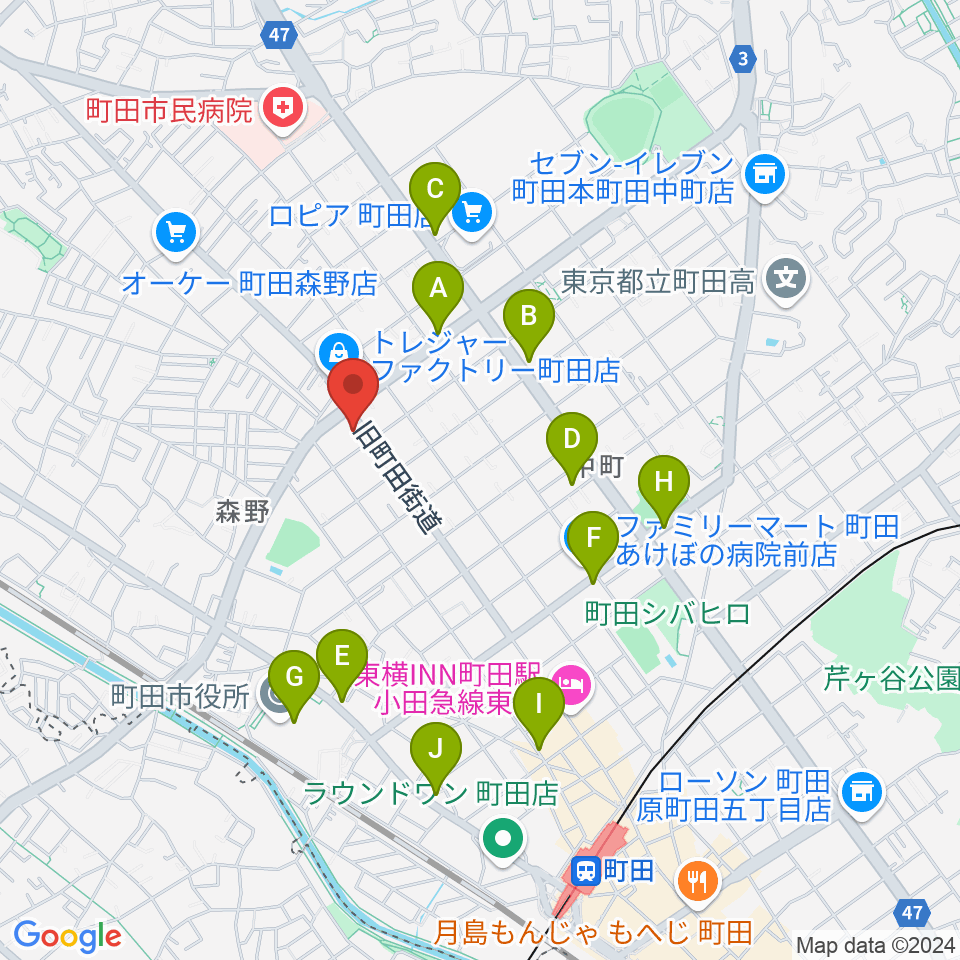 町田SDR周辺のカフェ一覧地図