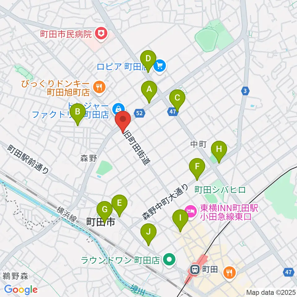 町田SDR周辺のカフェ一覧地図