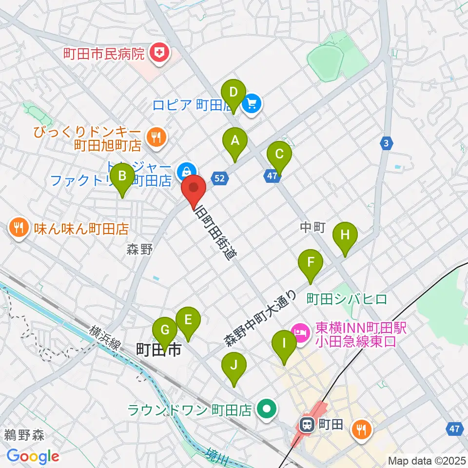 町田SDR周辺のカフェ一覧地図