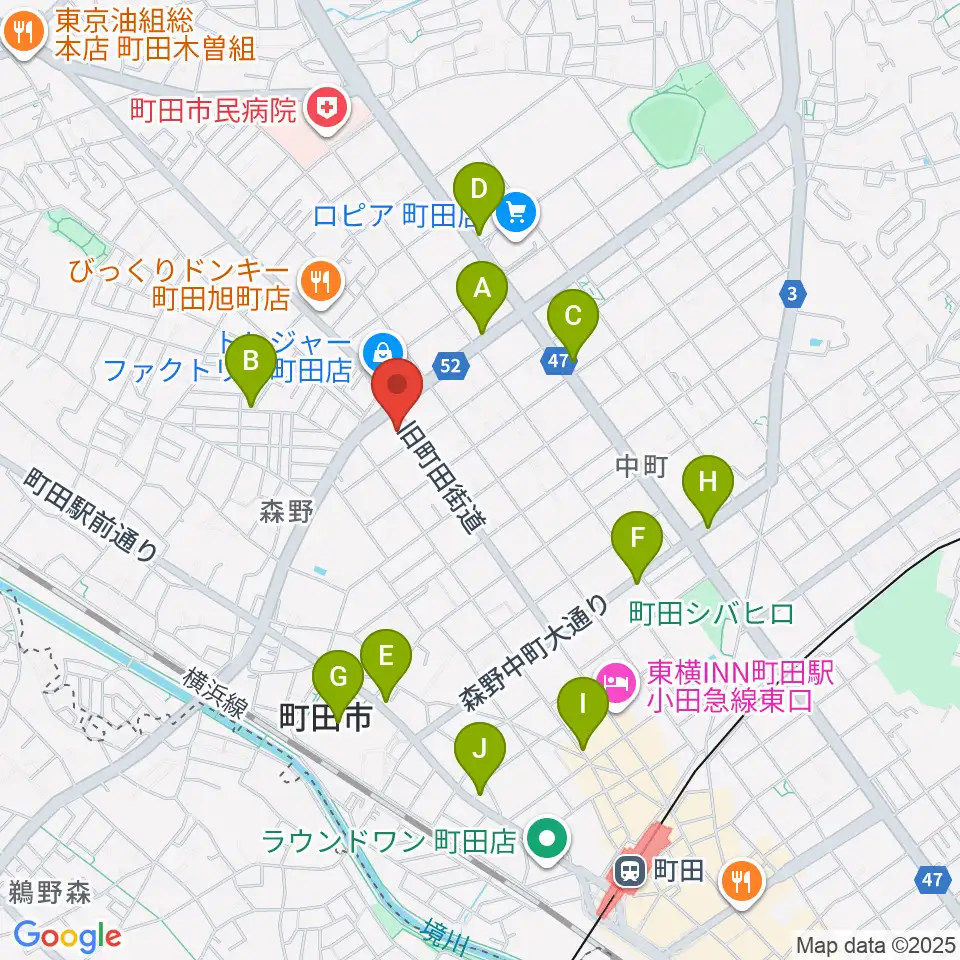 町田SDR周辺のカフェ一覧地図