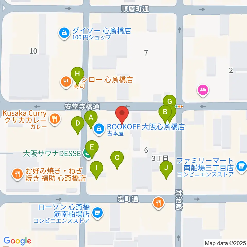 IMIボイストレーニング・ボーカルスクール大阪校周辺のカフェ一覧地図