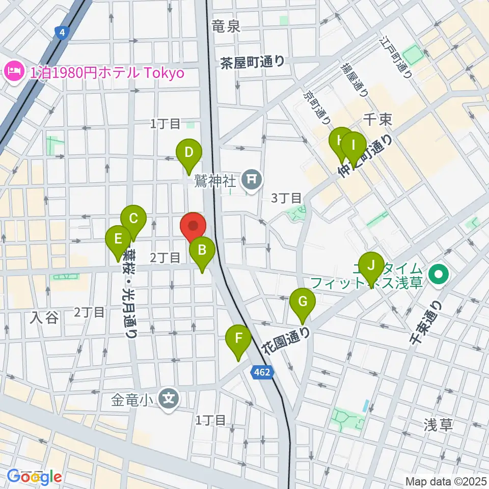 入谷FOUR AND MORE周辺のカフェ一覧地図