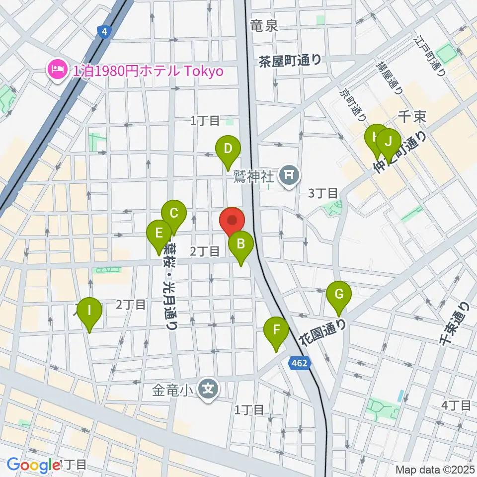 入谷FOUR AND MORE周辺のカフェ一覧地図
