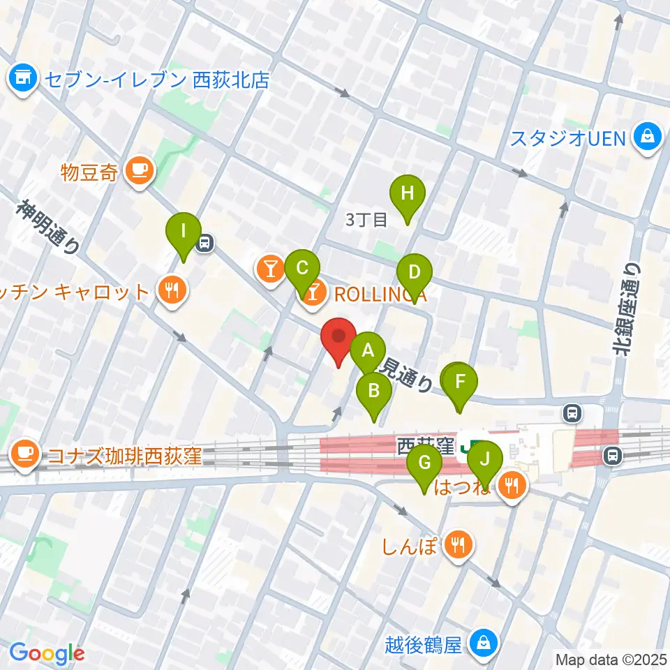 西荻ヘブンズドア周辺のカフェ一覧地図