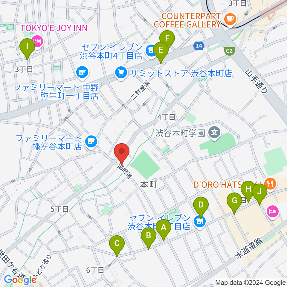 ライズワン周辺のカフェ一覧地図