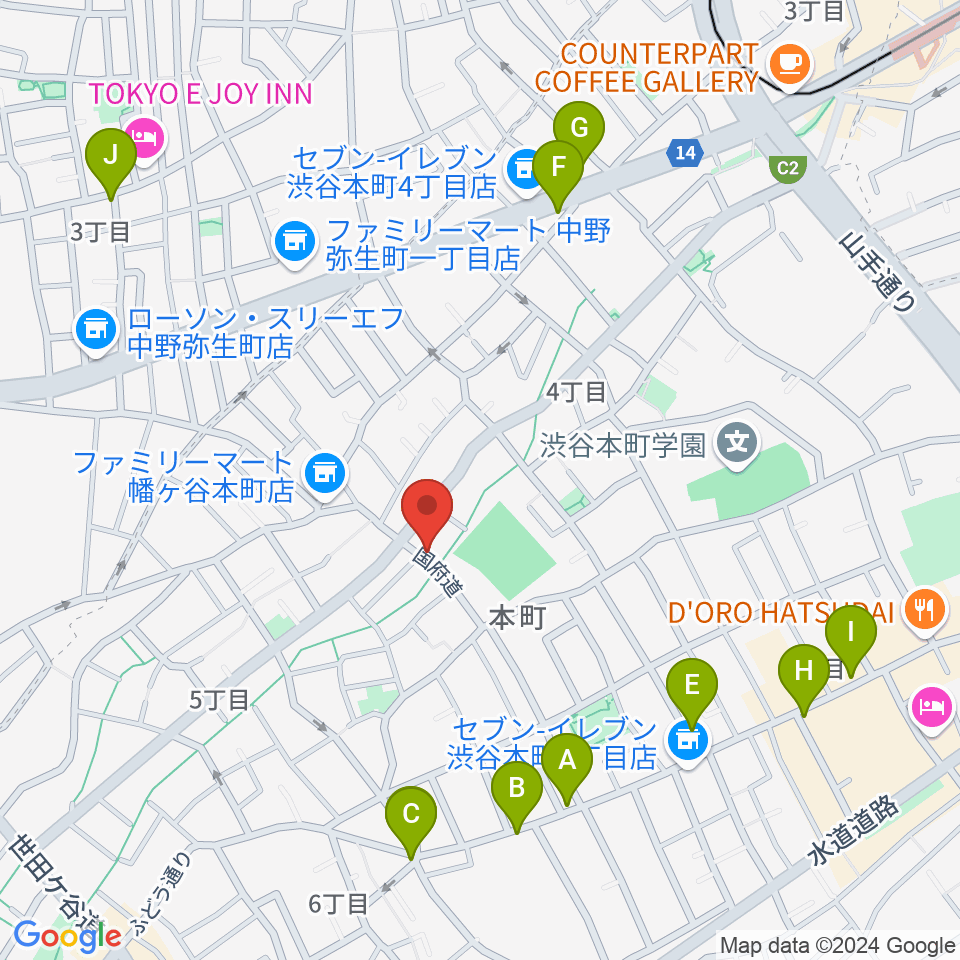 ライズワン周辺のカフェ一覧地図