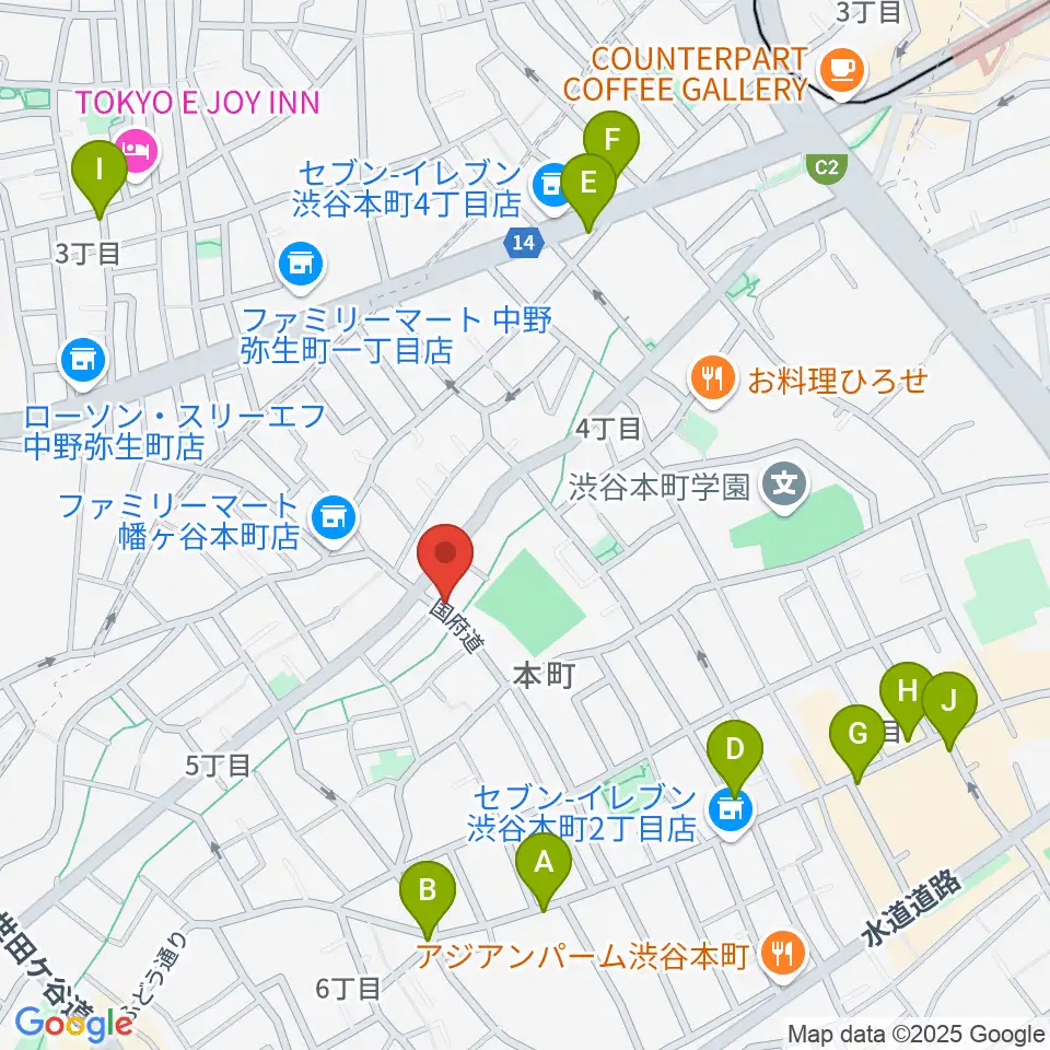 ライズワン周辺のカフェ一覧地図