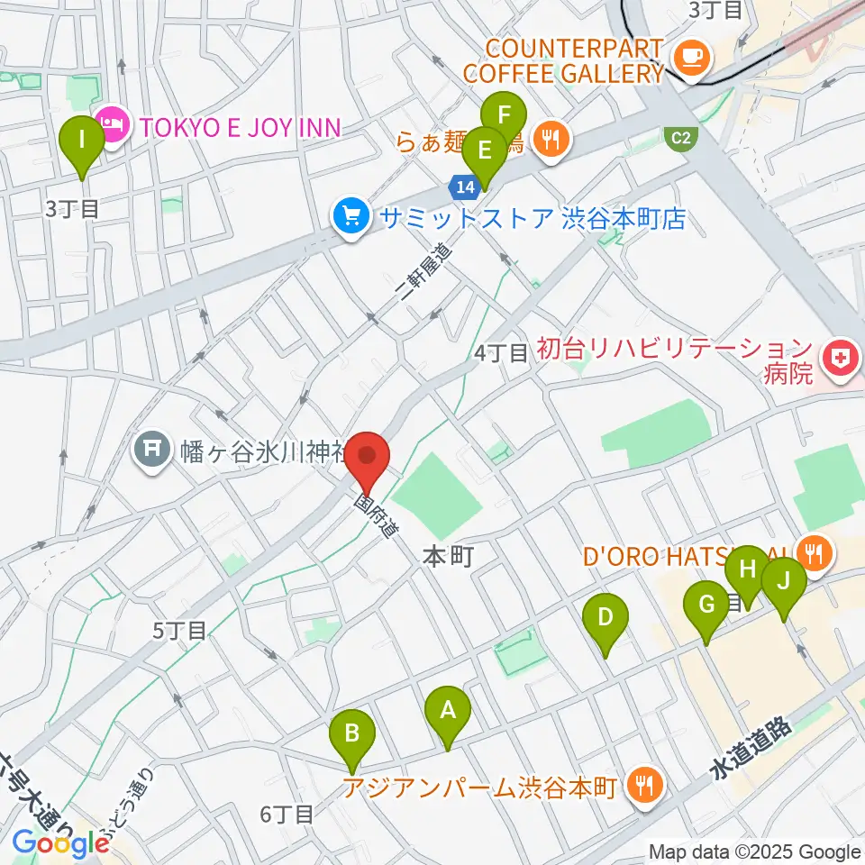 ライズワン周辺のカフェ一覧地図