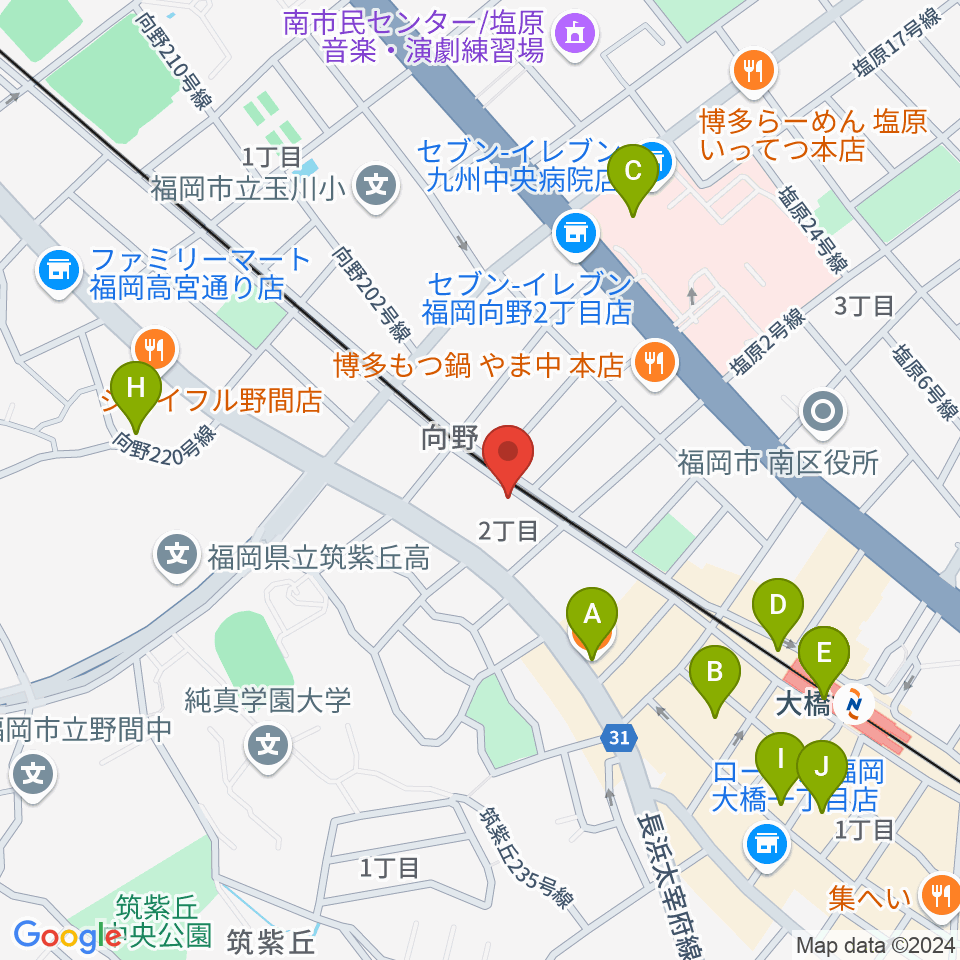 ミュージックスタジオ・バンブー周辺のカフェ一覧地図