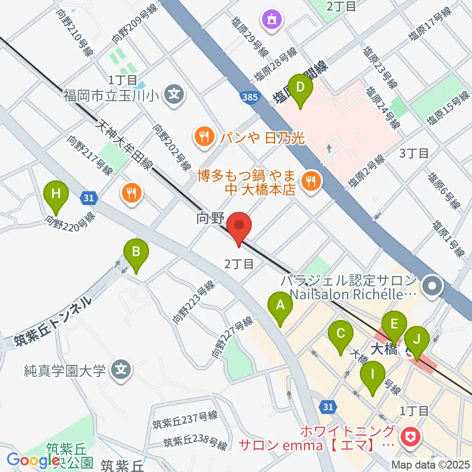 ミュージックスタジオ・バンブー周辺のカフェ一覧地図