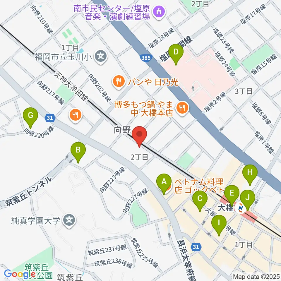 ミュージックスタジオ・バンブー周辺のカフェ一覧地図