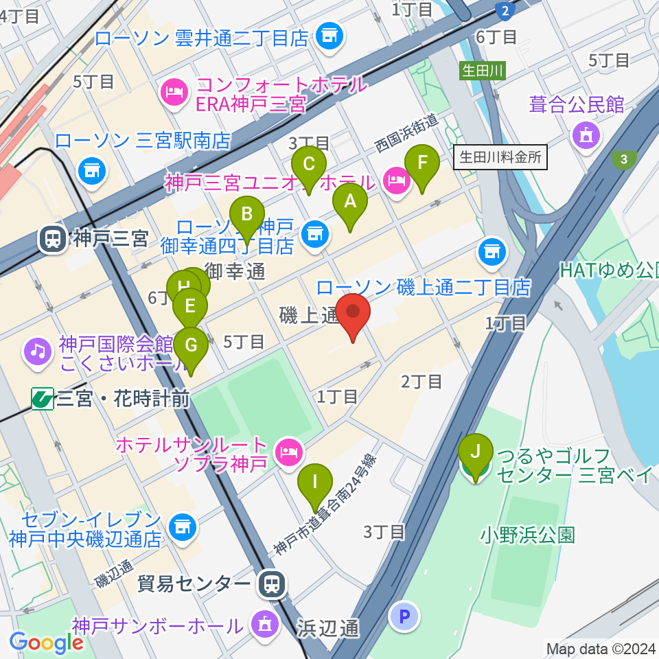 ケイステイション レコーディングスタジオ周辺のカフェ一覧地図