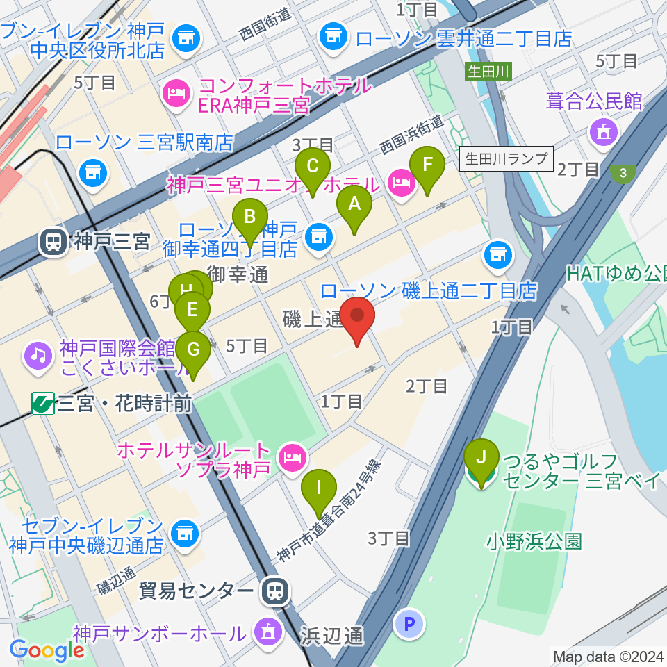 ケイステイション レコーディングスタジオ周辺のカフェ一覧地図