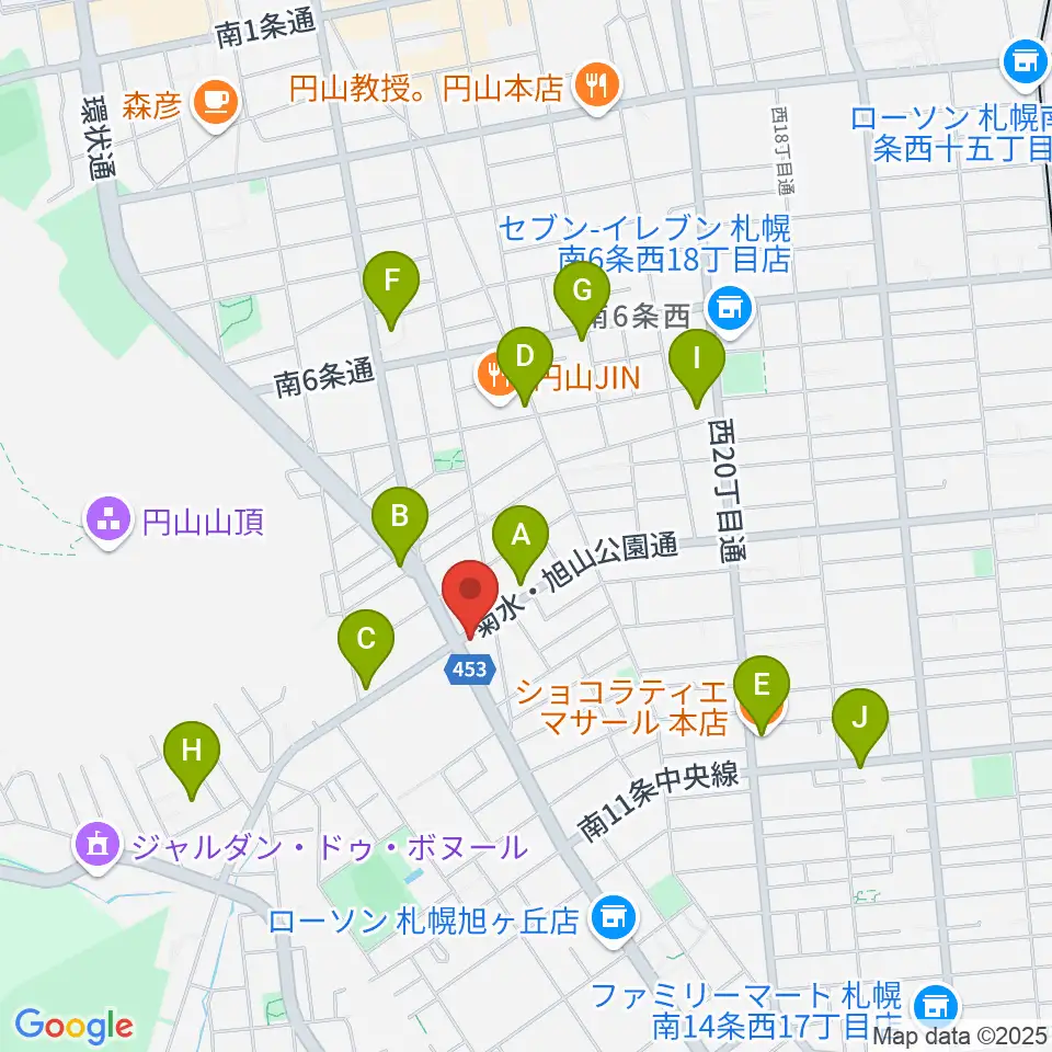 エレキ堂周辺のカフェ一覧地図