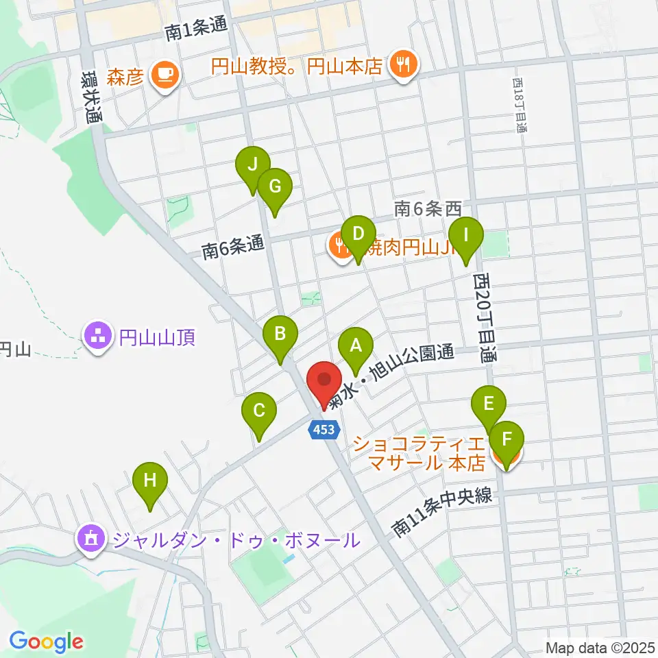 エレキ堂周辺のカフェ一覧地図