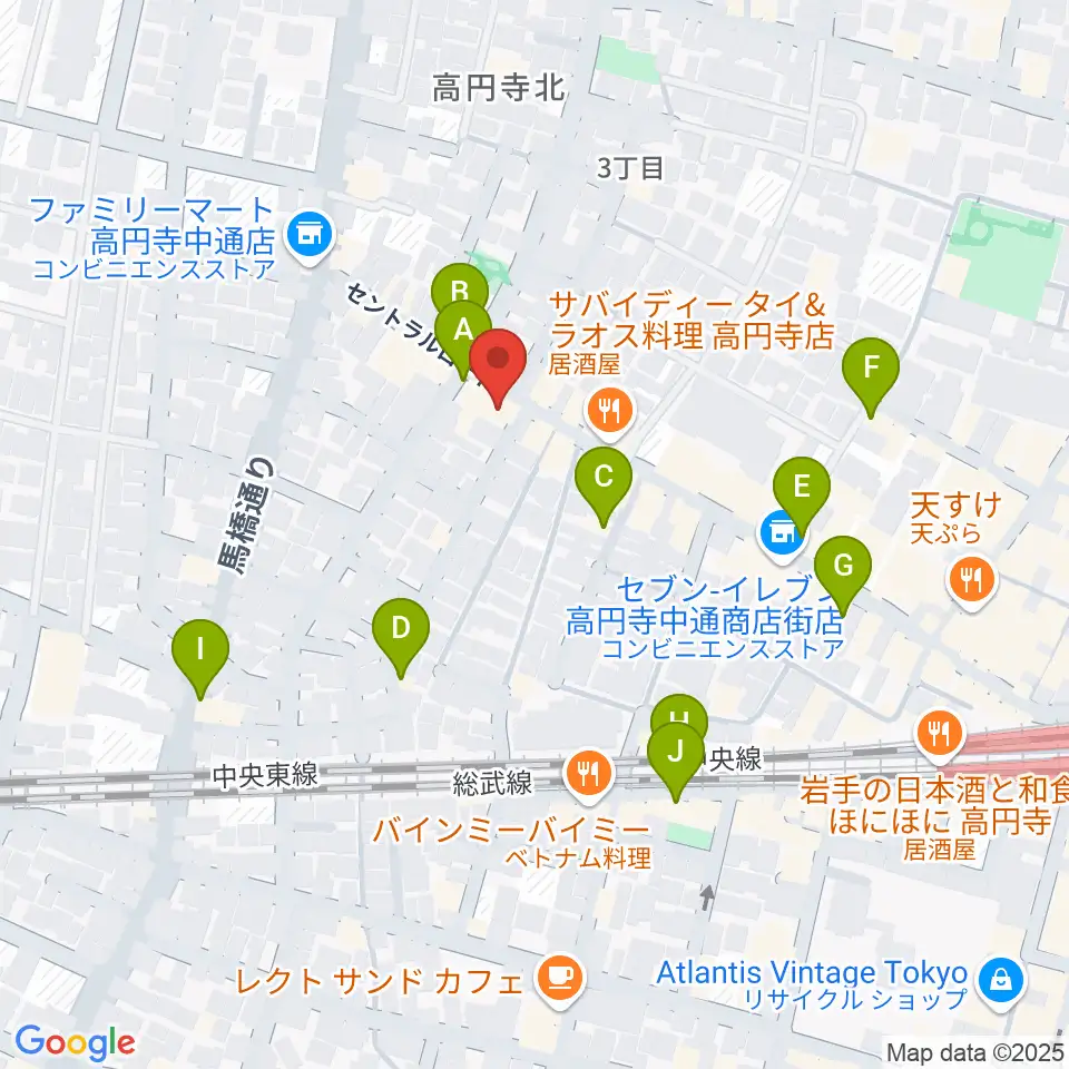 高円寺コクテイル書房周辺のカフェ一覧地図