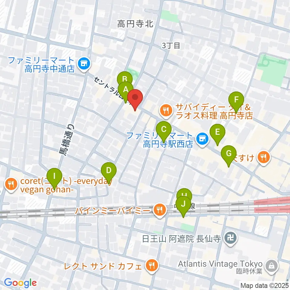 高円寺コクテイル書房周辺のカフェ一覧地図