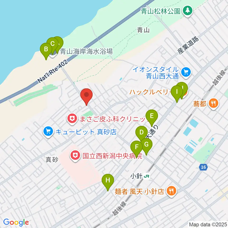 ギターショップイシヤマ周辺のカフェ一覧地図