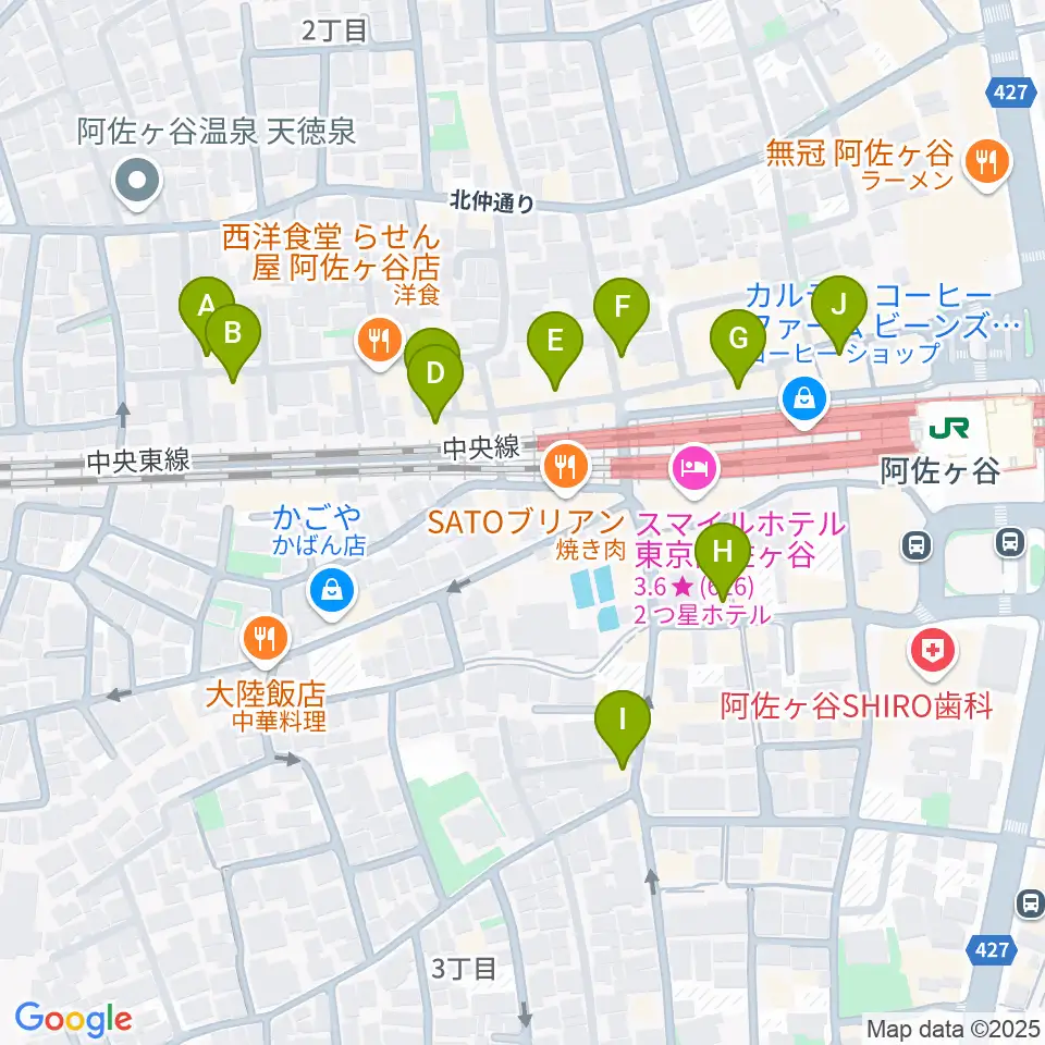 名曲喫茶ヴィオロン周辺のカフェ一覧地図