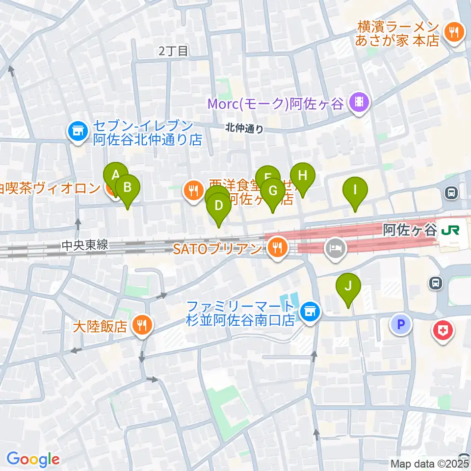 名曲喫茶ヴィオロン周辺のカフェ一覧地図