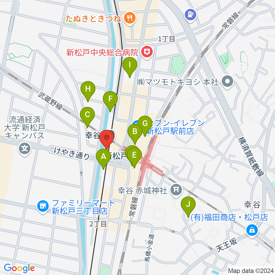 新松戸FIREBIRD周辺のカフェ一覧地図