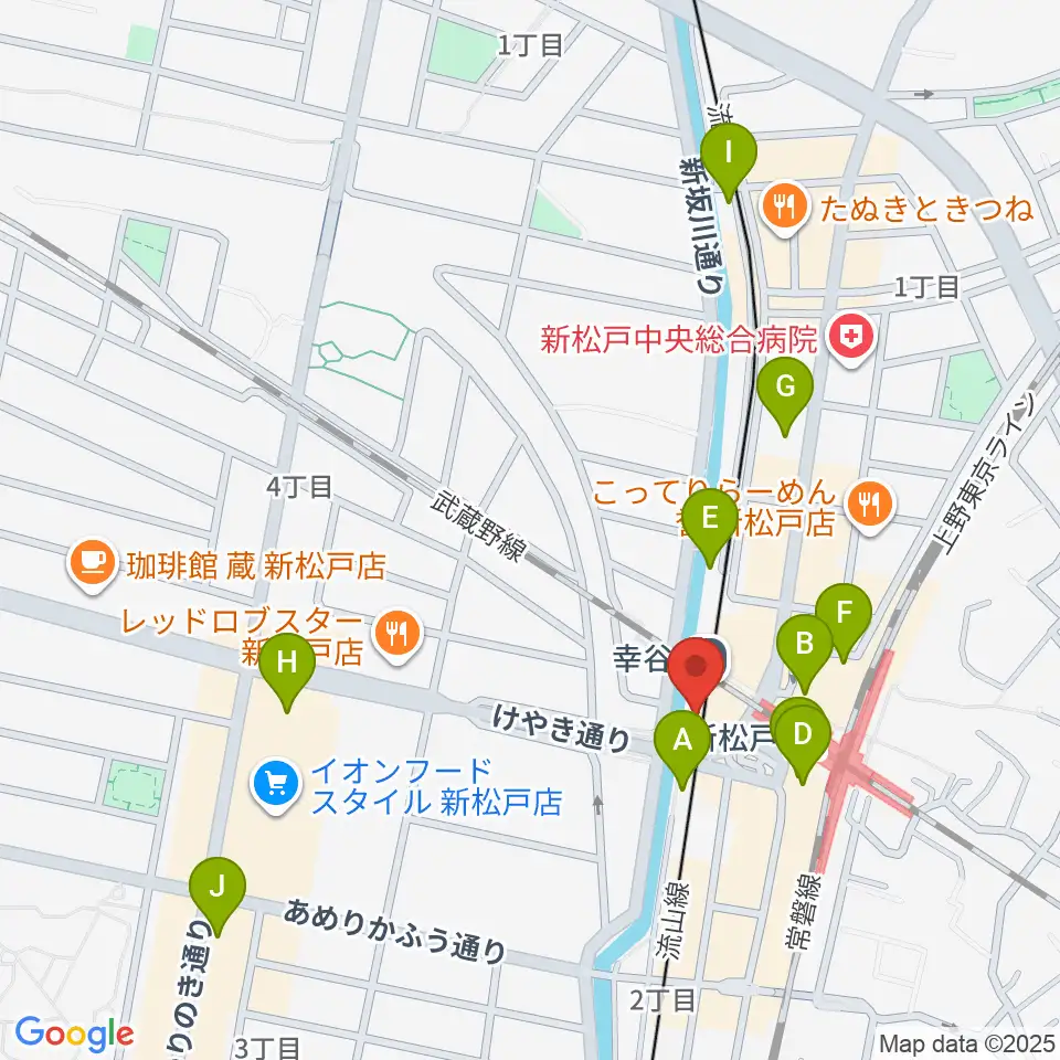 新松戸FIREBIRD周辺のカフェ一覧地図