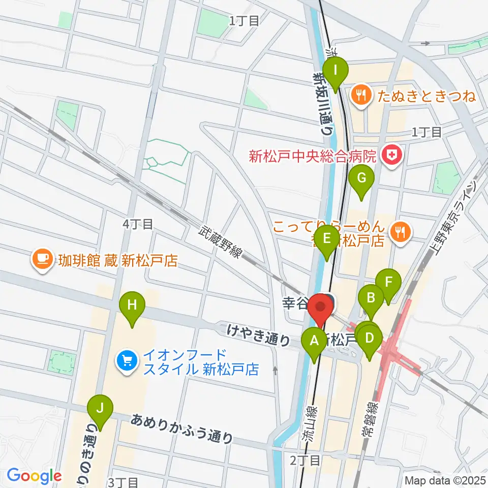 新松戸FIREBIRD周辺のカフェ一覧地図