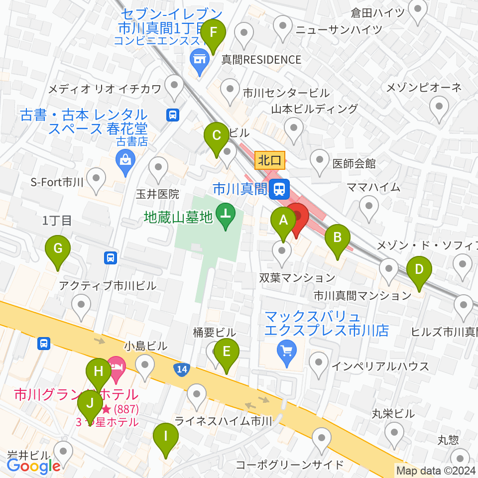 アルマナックハウス周辺のカフェ一覧地図