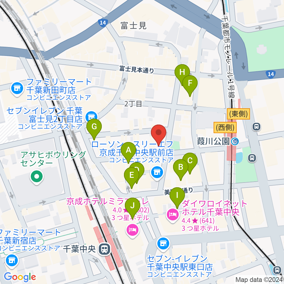 エイティワンクラブ周辺のカフェ一覧地図