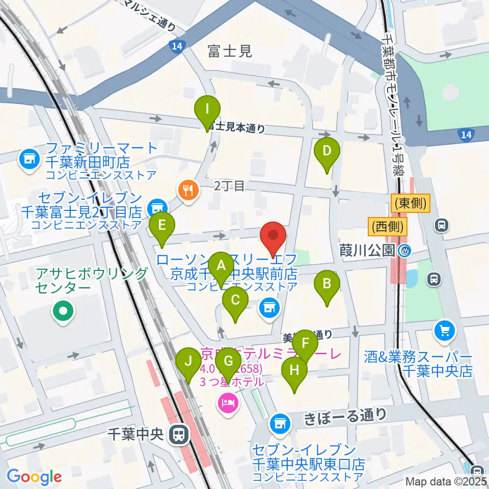 エイティワンクラブ周辺のカフェ一覧地図