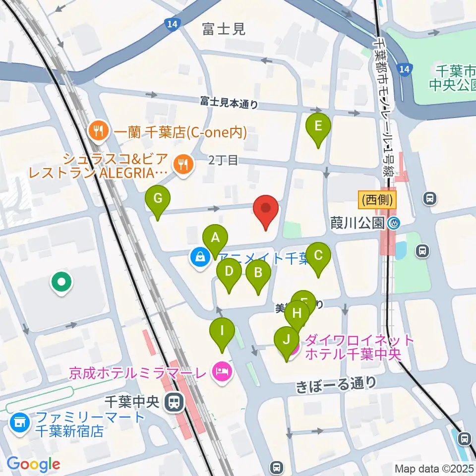 エイティワンクラブ周辺のカフェ一覧地図