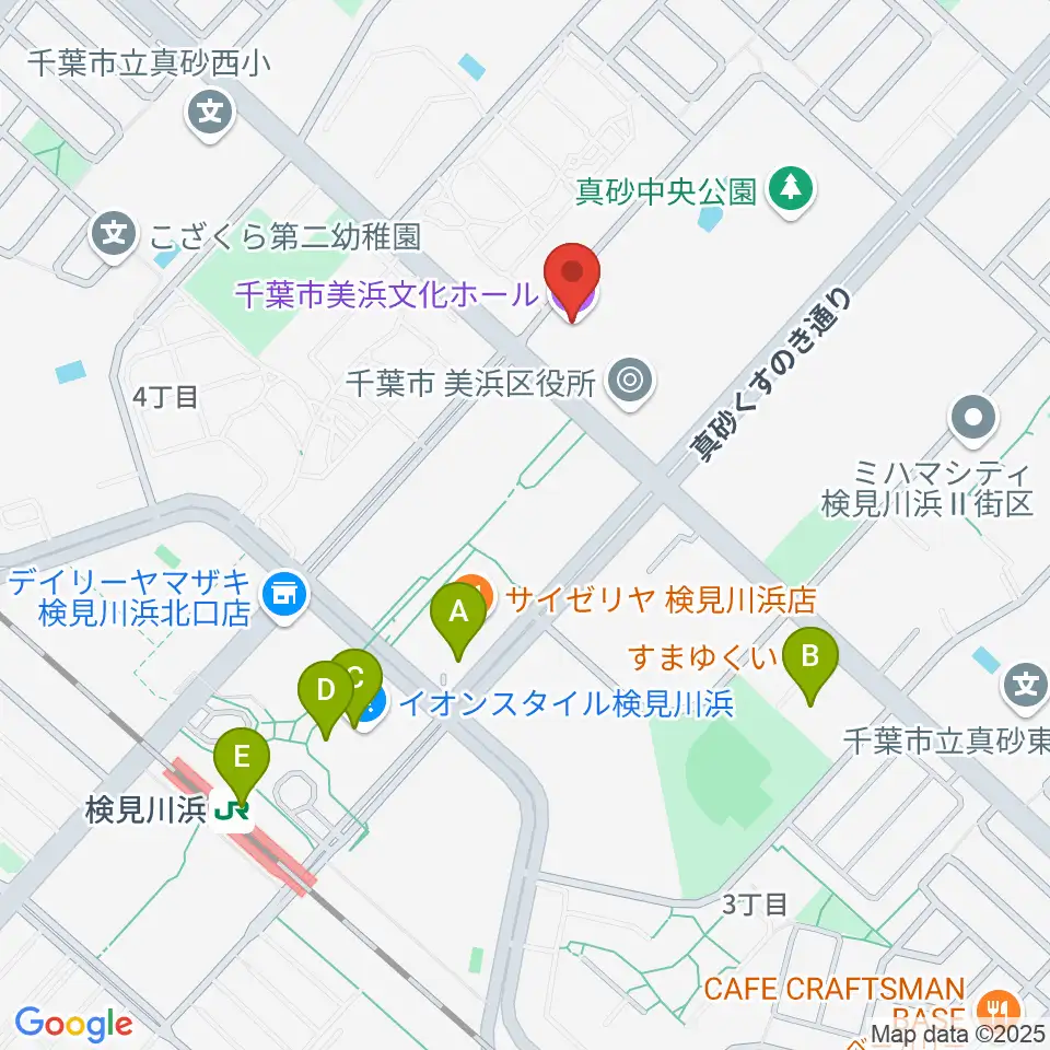 千葉市美浜文化ホール周辺のカフェ一覧地図